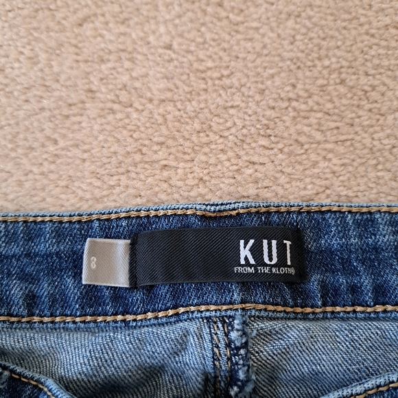 Kut From the Kloth Jeans Womens 8 Blue Distressed Reese Ankle Straight Leg - Picture 3 of 14